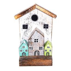 Village Decorative Ornament Albesia Wood 26cm height