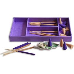 Lavender Incense gift set with bee shaped holder, 18 x 10cm