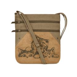 Bag Recycled Tent Canvas - Cats 23x5x25.5cm