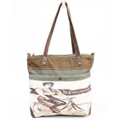 Shoulder Bag Recycled Tent Canvas, Road Queen 41 x 7 x 33cm