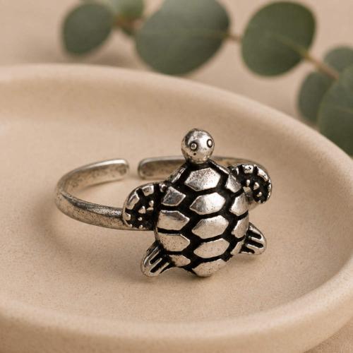 Ring, silver colour, Turtle
