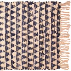 Chindi rag rug recycled cotton blue 60x90cm