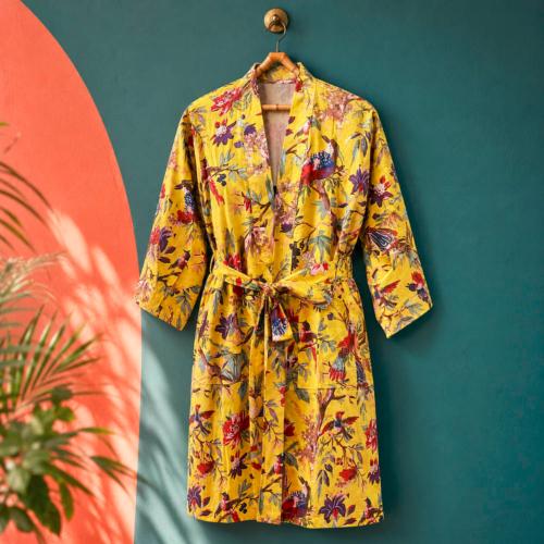 Kimono Leftover Fabric Yellow Main Colour One-Size