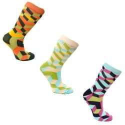 3 Pairs Bamboo Socks Cubes (3 Colourways) UK 3-7 Womens Fair Trade Eco