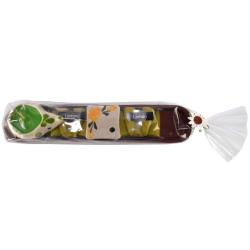 Lemon incense cone and ceramic t-light in boat gift set, 17 x 4cm