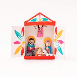 Mini Traditional Ceramic Nativity Scene 4.4 × 1.6 × 6.6 cm