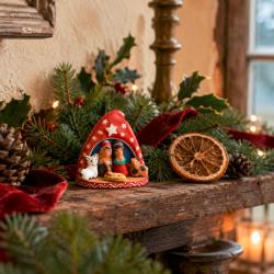 Mini Traditional Ceramic Nativity Scene 3.2 × 4 × 6.8 cm