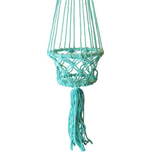 Hanging basket, macrame teal 17cm diameter
