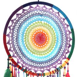 Dreamcatcher rainbow crochet 53cm diameter