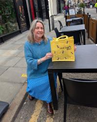 Jute shopping bag yellow Save Our Bees