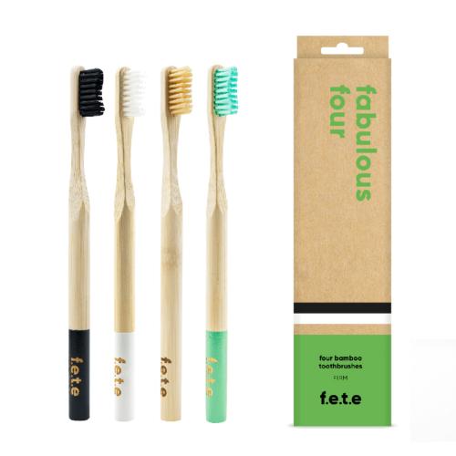 Firm Fabulous Four- firm bristled toothbrushes made from eco-friendly Bamboo