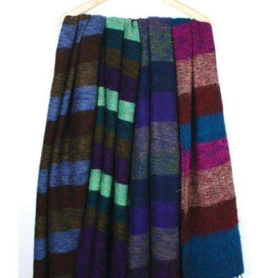 Woollen scarf/shawl/stole stripes, 195 x 80cm, assorted colours