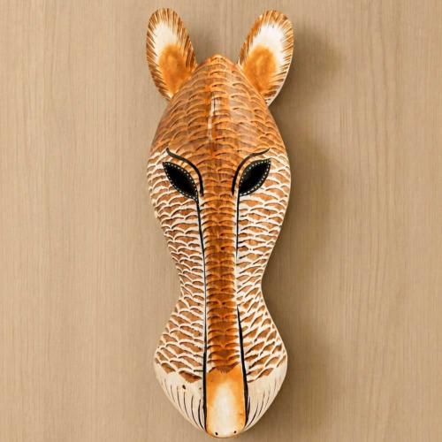 Mask Albesia Wood Big Cat 50cm