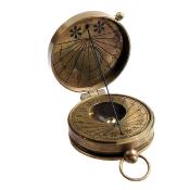 Pocket sundial and compass in brass, Mary Rose replica