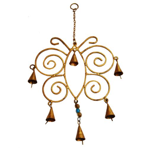 Chime, butterfly, recycled brass