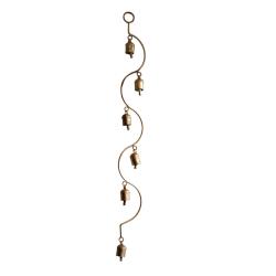 Chime 6 bells on curved hanging, recycled metal 8x65cm