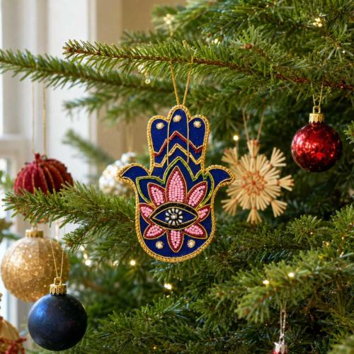 Hanging Decoration Embroidered Hamsa Hand