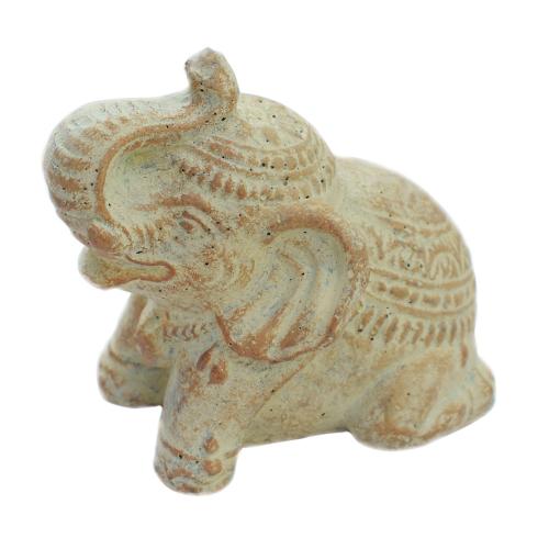 Elephant, sandstone, cream 13cm