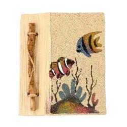 Handmade notebook, fish, 10x12cm