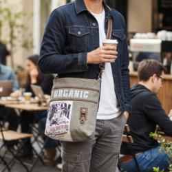 Tote / Shoulder Bag Recycled Tent Canvas, Organic / Dream 31 x 6 x 31cm
