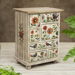 Mini Chest Mango Wood 7 Drawers Garden 45x30x65cm