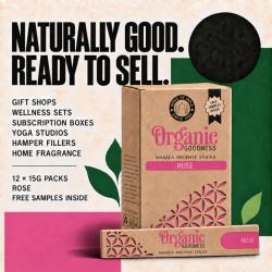 Organic goodness incense, rose scented, box of 12