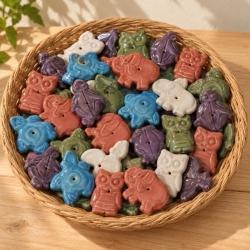incense holder assorted animals and colours, set of 40