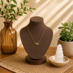Pendant necklace with hamsa hand, gold colour