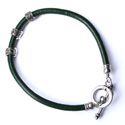 Bracelet (men's/unisex) green with silver coloured clasp