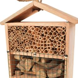 Bee/bug house, wood 3-tier, 27x34x10cm