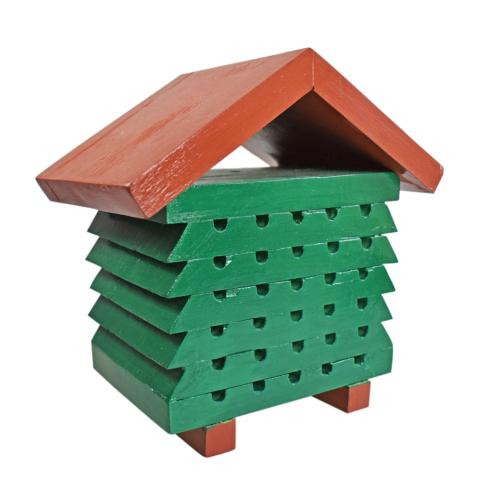 Bee / bug wooden house / box free standing 24 x 24 x 16.5cm
