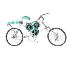 Model bike with Guinness bottle tops