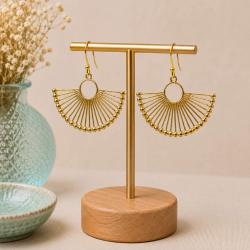Earrings Gold Colour, Fan-Shape