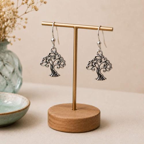 Earrings, silver colour, Tree of Life