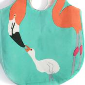 Shoulder bag, cotton, flamingo