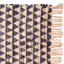 Chindi rag rug recycled cotton handmade blue 60x90cm