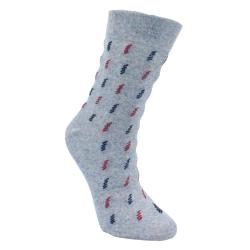 Socks Recycled Cotton / Polyester Light Grey With Squiggles Motif Shoe Size UK 7-11 Mens