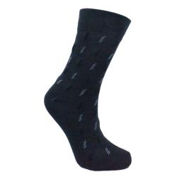 Socks Recycled Cotton / Polyester Dark Grey With Squiggles Shoe Size UK 3-7 Womens
