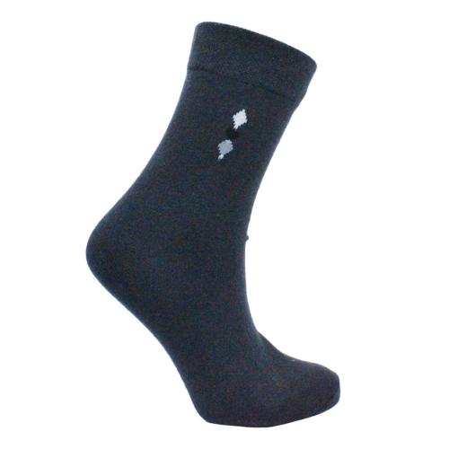 Socks Recycled Cotton / Polyester Dark Grey With Diamonds Shoe Size UK 3-7 Womens