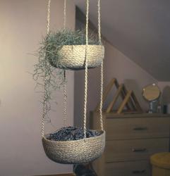Hanging basket/sika, 3-tier jute