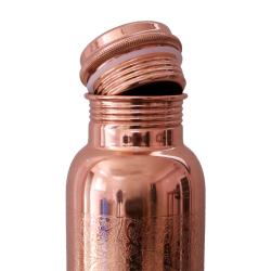 Copper water bottle, engraved, 900ml