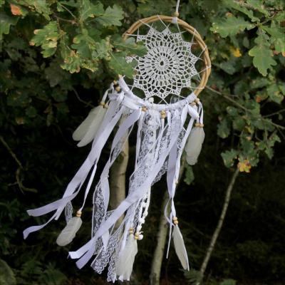 Dreamcatcher bamboo crochet with lace 22cm