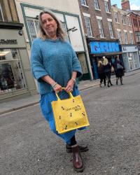 Jute shopping bag yellow Save Our Bees