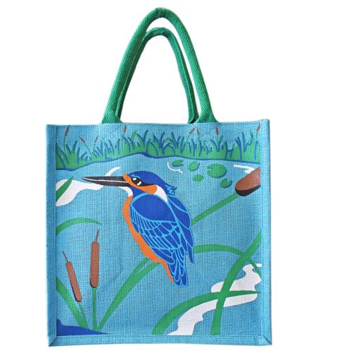 JUTE SHOPPING BAG BADGER DESIGN ECO FRIENDLY AND FAIR TRADE STORAGE  30x30x20 CM