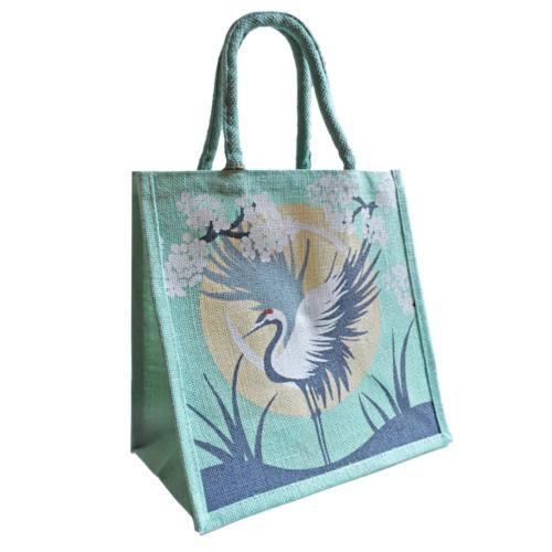 Jute shopping bag, Crane 30x30cm