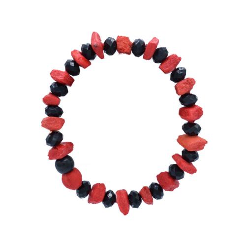 Bracelet red and black beads