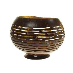 Coconut bowl gold colour lacquer inner 10x8cm