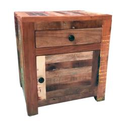 Bedside Cabinet Retro Recycled Wood
