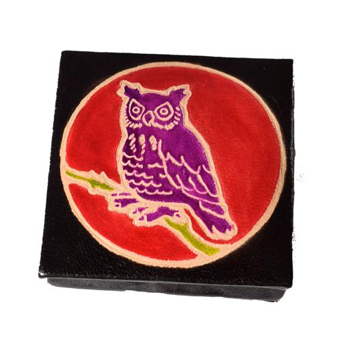 Leather coin purse owl