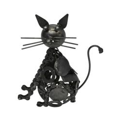Recycled Metal Cat Ornament